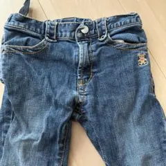 デニム長ズボン キャラクター刺繍付き　ミキハウス