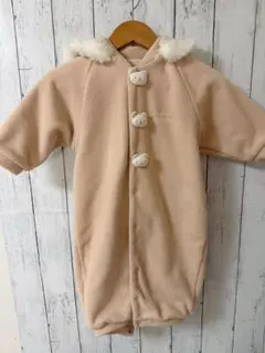 クマ耳付き　ベージュ　ロンパース　 カバーオール　アウター　コート