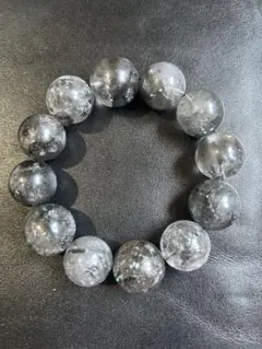★骸骨水晶★エレスチャルブラッククォーツ★シルバー超大玉約18〜19ミリ