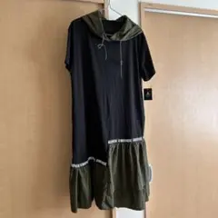 ABITOKYO 異素材切替フード付きワンピース M〜Lサイズのサムネイル
