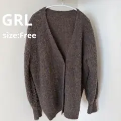 GRL ミックスモヘヤニットタッチカーディガン[an1259] ブラウン