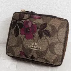 美品☆COACH 花柄 ジュエリーケース シグネチャー ピンク 希少 ポーチ