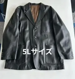 CREDIMI ラムレザー テーラードジャケット ５L　ブラック