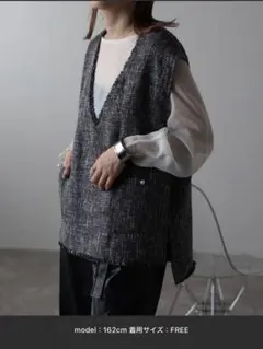 ap retroツイードフリンジベスト新品未使用