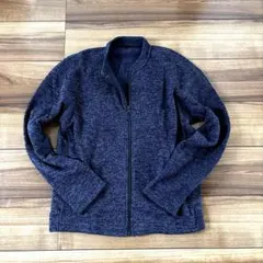 無印良品メンズSフリースニットジップアップアウターチャコールグレーレディースにも