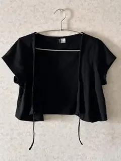 ブラック クロップドカーディガン M