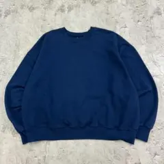 フルーツオブザルーム　ブランク　無地　トップス　スウェット　古着　ネイビー　XL