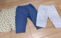 キッズハーフパンツ3点セット　ユニクロ　レギンス　ハーフ　ヒラキ　部屋着