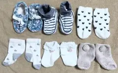 6点 プチバトー petit main 新生児 ベビー 靴下 ルームシューズ