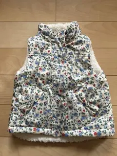 ハッシュアッシュ花柄フリース裏地ノースリーブアウター