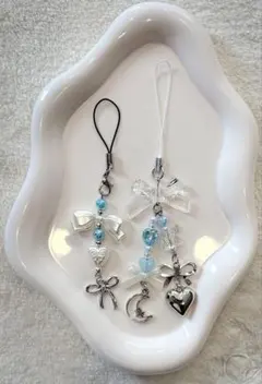 ビーズキーホルダー y2k 韓国 チャーム 2セット 天使界隈【No.55】