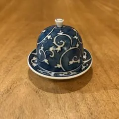 有田焼　唐草染付　蓋付珍味皿
