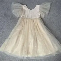 スパンコール　ベージュ　ドレス 130cm