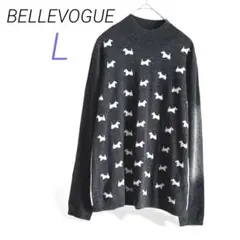 BELLEVOGUE【L】ウール混 タートルネック長袖セーター