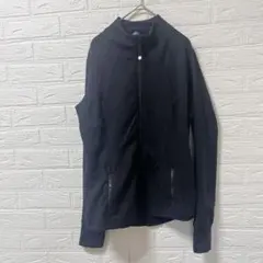 ストレッチジャケット フルジップ スポーツジャケット ブラック [S] 黒