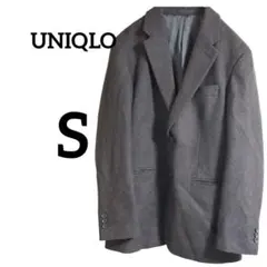 1点物✨️UNIQLO【S】テーラードジャケット ダークブラウン ヘリンボーン柄