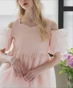 flower sheer papillon blouse4 ピンク - メルカリ