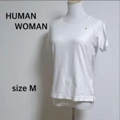 HUMAN WOMAN 半袖Tシャツ ホワイト Mサイズ アンカー刺繍のサムネイル