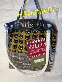 トートバッグ 　サコッシュ　リバーシブル　コットン生地パッチワーク　ハンドメイド
