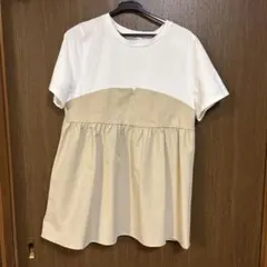 バイカラー ペプラム 半袖 カットソーのサムネイル