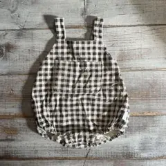 ギンガムオーバーオール　コーデュロイ