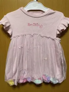 花びら入りフリル袖トップス