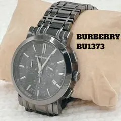 【稼動品】BURBERRY BU1373 バーバリー クロノグラフ　腕時計　黒のサムネイル