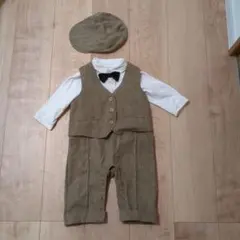 80cm　フォーマルロンパース 蝶ネクタイ付き 帽子付き　男の子