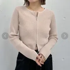 archives ラメモールWzipリブニット ピンクのサムネイル