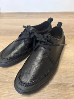 Clarksカジュアルシューズ ブラック 天然皮革 レースアップ 25.5cm