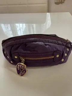 ANNA SUI 紫色　チャック付きポーチ