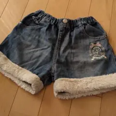 デニムファー付きハーフパンツ