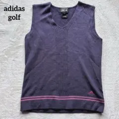 adidas golf✨ニットベスト　ロゴ刺繍 Vネック レディース ゴルフ