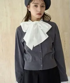 snidel ボウタイドッキングニットプルオーバー