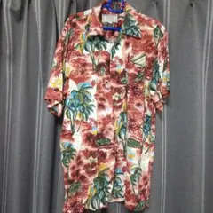 GAME CHIPS アロハシャツ レーヨン100% ヤシの木 総柄 メンズL