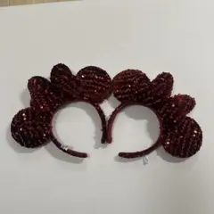 赤スパンコール ミニー　カチューシャ　2個セット