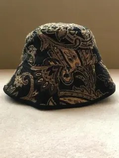 Dignity ペイズリー柄 ジャガード バケットハット 黒×金