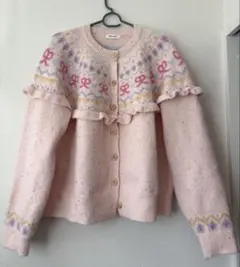 SOLLON ニットカーディガン　ピンク