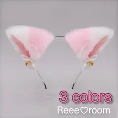ねこ耳 狐耳カチューシャ ロリィタピンク ウルフ狼耳けも耳コスプレ イベント撮影