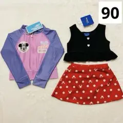 【新品】ミニー・マウス ラッシュガード　セパレート水着セット　90