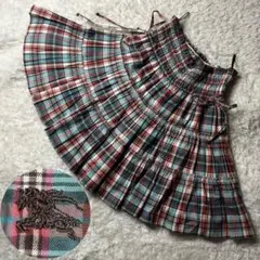 美品✨ バーバリーブルーレーベル チェック ティアードスカート ロゴ刺繍 リボンのサムネイル