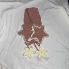 ハンドメイド ピンク 星型耳あて イヤーマフ