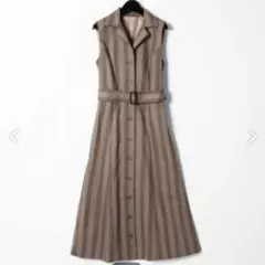 グレースコンチネンタル　シャツノースリーブワンピース　ロングジレ