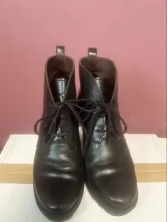 黒 レースアップブーツ 高ヒール