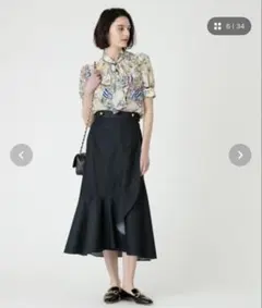 【LOULOU WILLOUGHBY】シャンブレーカスケードスカートのサムネイル