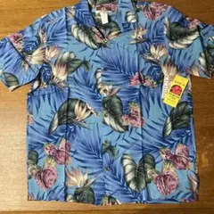 KALAHEO アロハシャツ ブルー ボタニカル柄 Mサイズのサムネイル