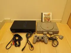 PS1 PS2 本体セット コントローラー ケーブル ソフト付き