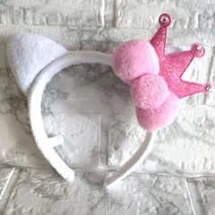 極美品❤ハローキティ　ハーモニーランド カチューシャ ティアラ付き　ピンク