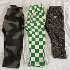 難あり！ブリーズ　ZARA スパッツ　80 90 柄物　黒　緑　茶