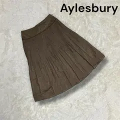 【Aylesbury アリスバーリー】レディース プリーツスカート 茶 9